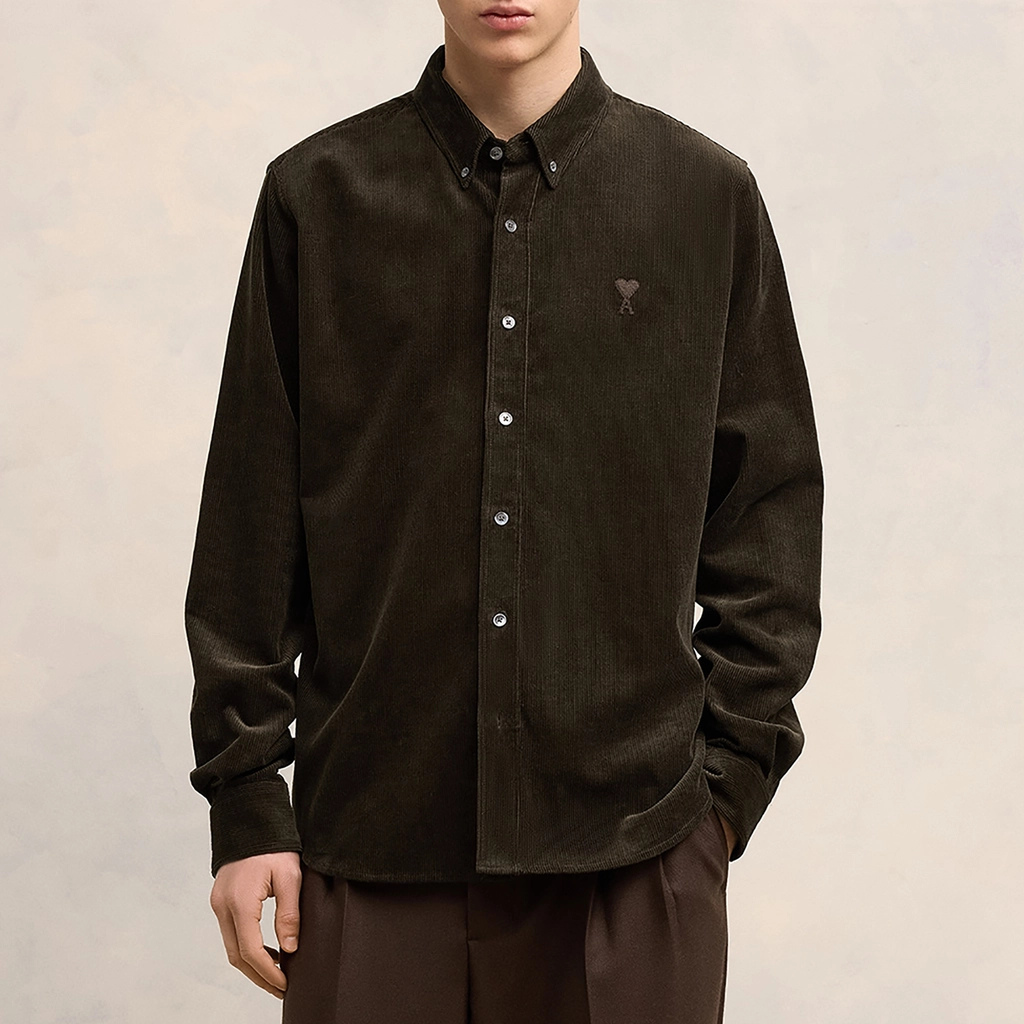 AMI Paris Cotton-Corduroy Classic Fit Shirt - S